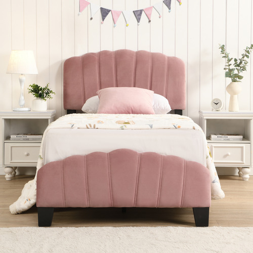 EvieHome Alessia Velvet Single Bed | Temple & Webster